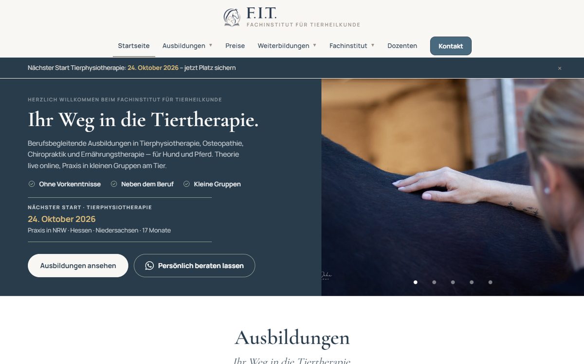 F.I.T. Fachinstitut für Tierheilkunde, Institut de formation en thérapie animale